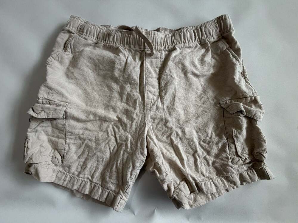 Goodfellow & Co Mens M Beige Linen Blend Elastic Pull On Shorts